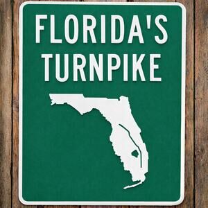 Floridas Turnpike Road Sign Highway Interstate Toll Everglades